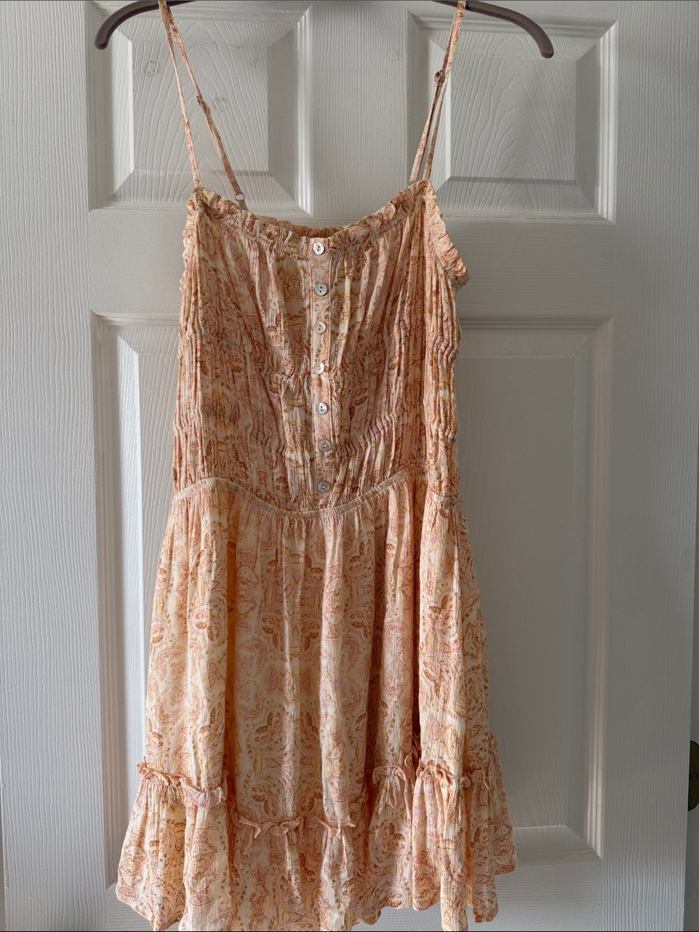 NWT Zsupply Peach Paisley Spaghetti-Strap Mini Dress